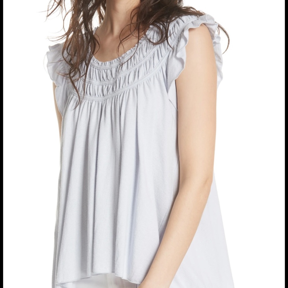 Free People Coconut Gathered Top
